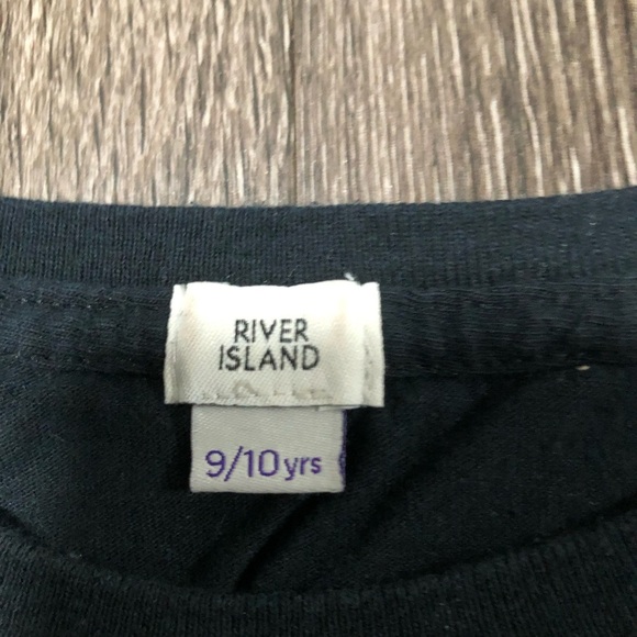 River Island Kids "Unicorn Squad" Cropped Graphic T-shirt - Black, 9-10 Yrs - Picture 3 of 3